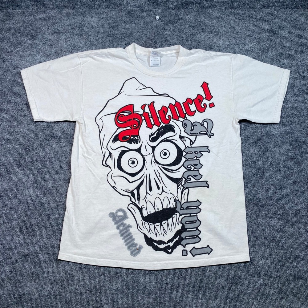 Jeff Dunham Achmed The Dead Terrorist Silence I Keel You White T-Shirt Mens L